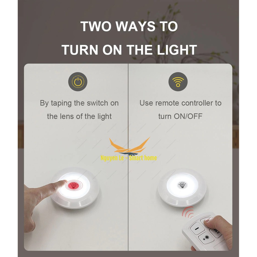 Bộ đèn LED + remote tiện dụng dễ lắp đặt gắn Tủ quần áo + Tủ bếp + Tủ rượu ....