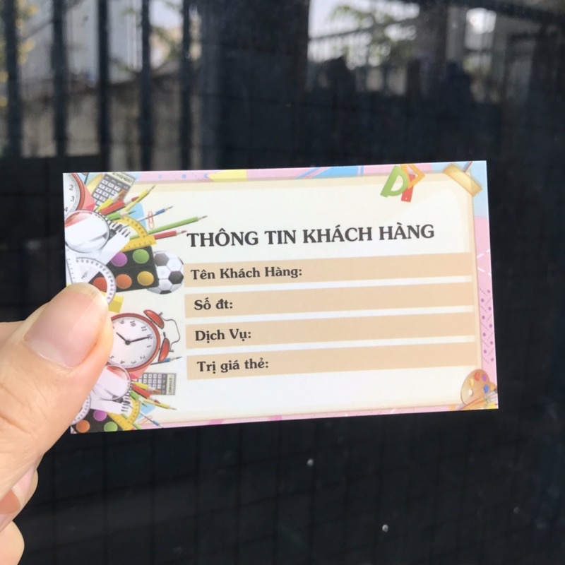 Thẻ tích điểm, Phiếu tích điểm size 9x5.4cm 100 cái