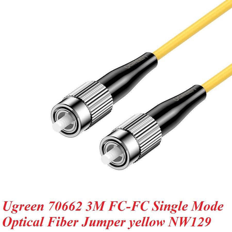 Ugreen 70662 3M chuẩn FC-FC Single Mode cáp nhảy quang màu vàng chính hãng