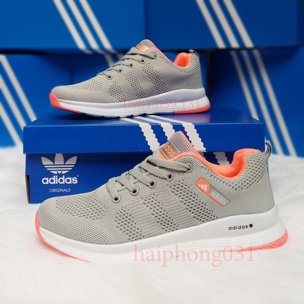 Giày Adidas nữ xám cam cực chất.