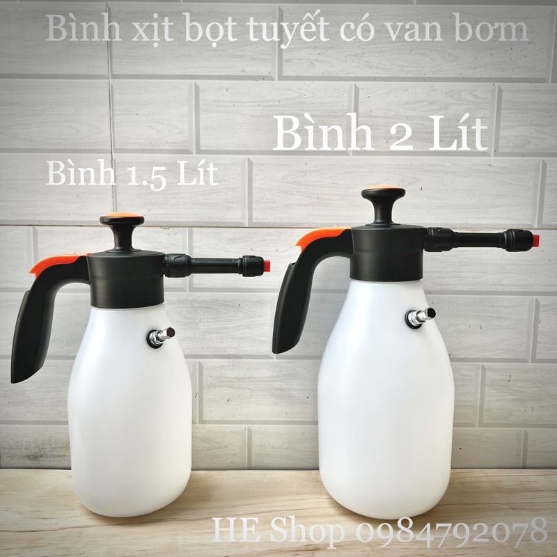 Bình Xịt Bọt Tuyết Cầm Tay Có Van Bơm (Tặng Cọ &amp; Khăn)