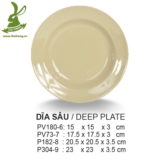 Dĩa Màu Nâu Nhựa Melamine Srithai Superware Thái Lan Cao Cấp