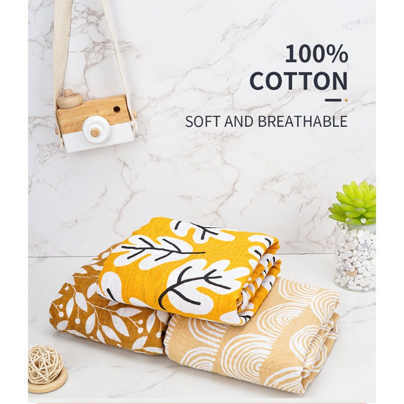 Chăn Quấn Em Bé Chất Liệu Cotton Mềm Mại In Họa Tiết