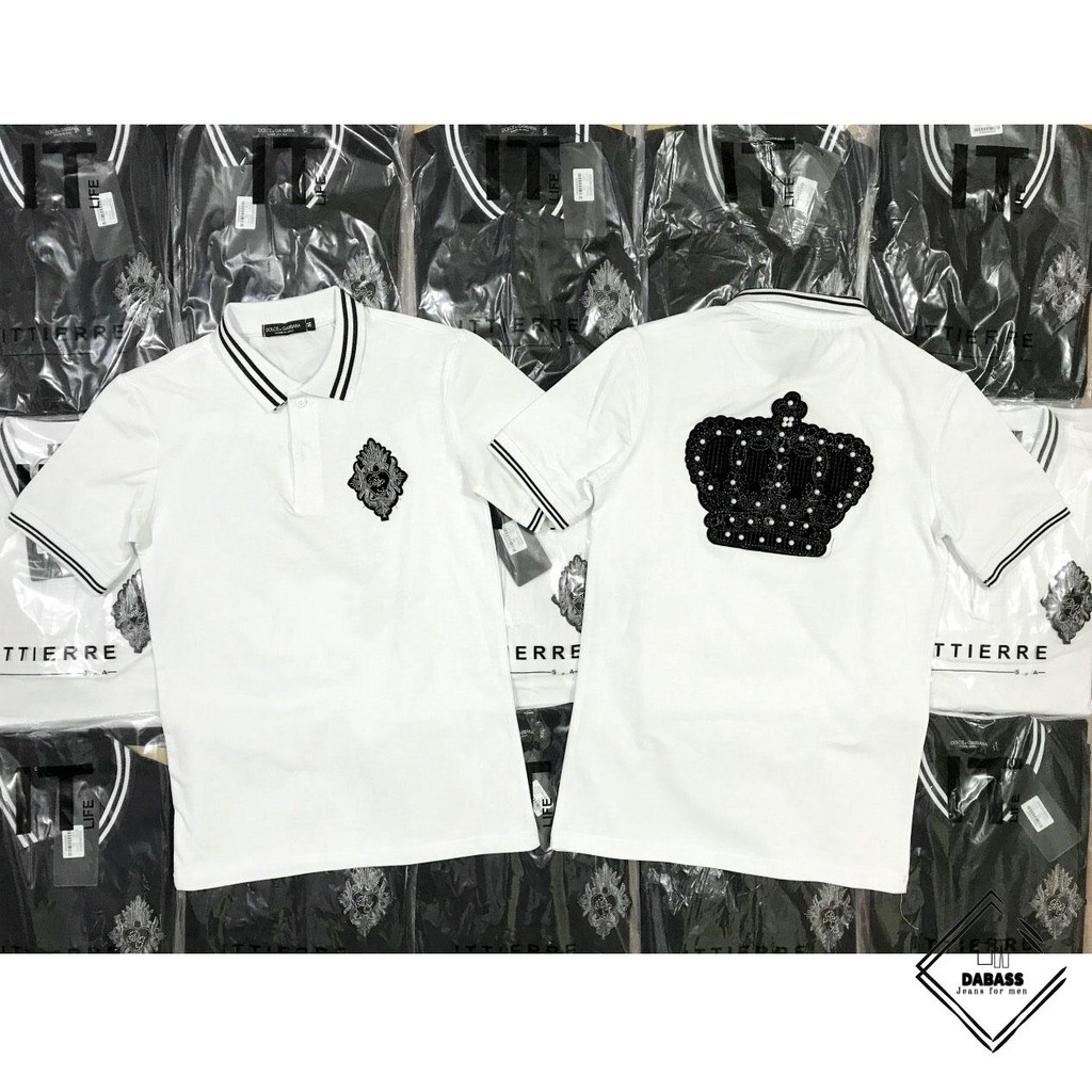 Áo thun nam cổ trụ áo thun polo nam thêu hình vương miệng sau lưng chất vải co dãn thoải mái [CÓ ẢNH THẬT TỰ CHỤP] | BigBuy360 - bigbuy360.vn