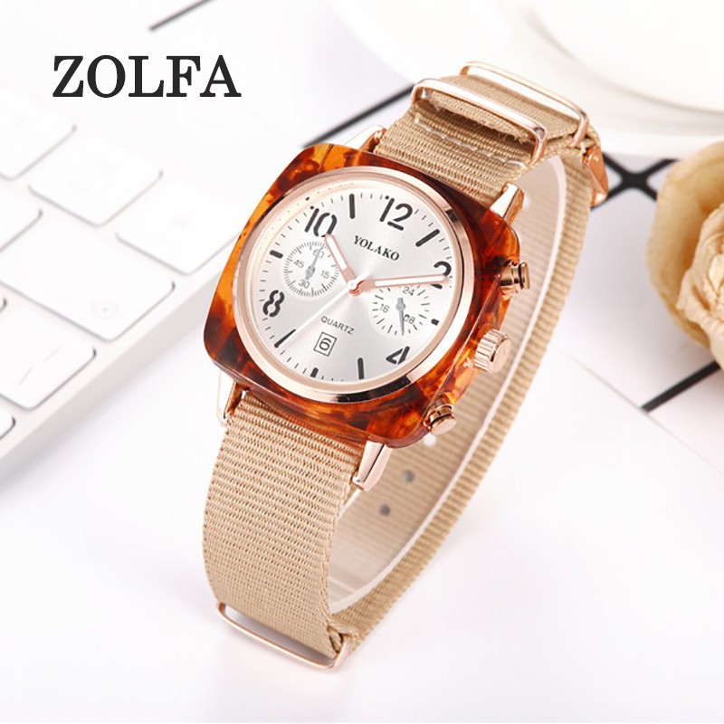 ZOLFA Fashion Casual Nylon Belt Womens Watches Sports Military Famale Quartz Wristwatch Analog Clocks Gift for Women Đồng hồ nữ