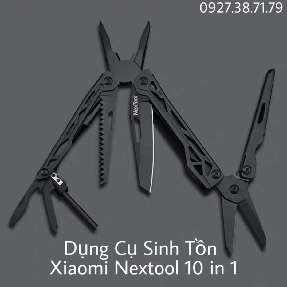 (CÓ SẴN) Dụng Cụ Đa Năng - Bộ Kìm Đa Năng Xiaomi Nextool 10 In 1 gồm Kìm Đa Năng, Kéo, Dao, Cưa, Tua Vít - Quẹt Lửa ...