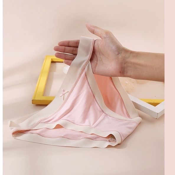 Quần Lót Cotton Eva Bra Viền Su Lạnh Đính Nơ Dễ Thương Thấm Hút Mềm Mát Không Bí Bách QC310