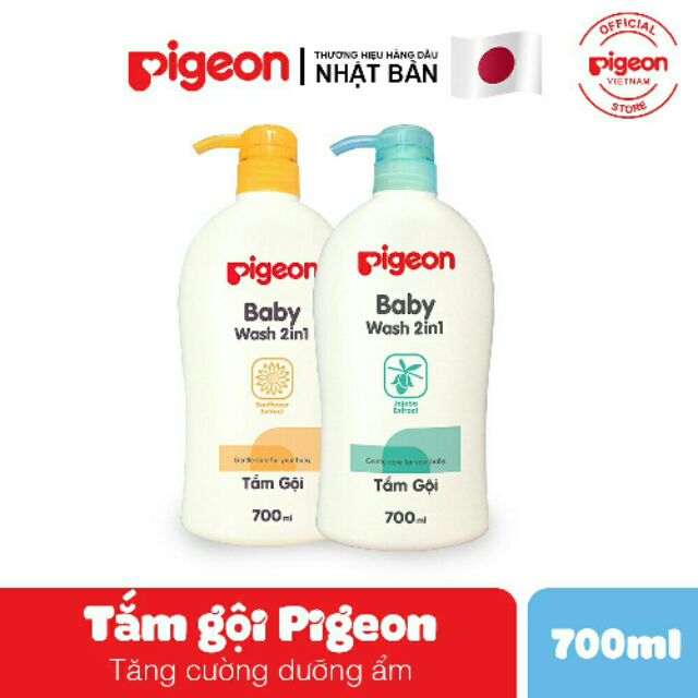 Tắm gội 2 trong 1 Pigeon 700ml