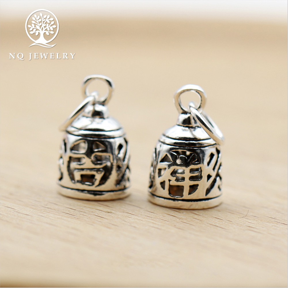 Charm bạc mặt chuông treo - NQ Jewelry