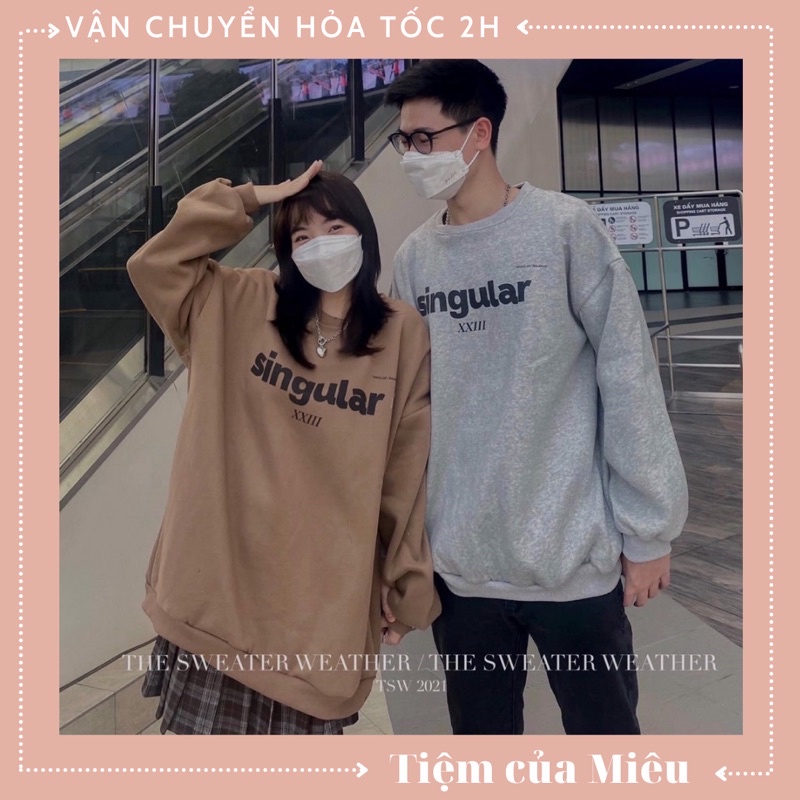Áo nỉ bông Sinhgular unisex basic đồ đôi Tiệm của Miêu