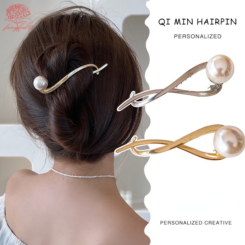 Kẹp Tóc Hình Bướm Đính Ngọc Trai Giả Thanh Lịch Cho Nữ