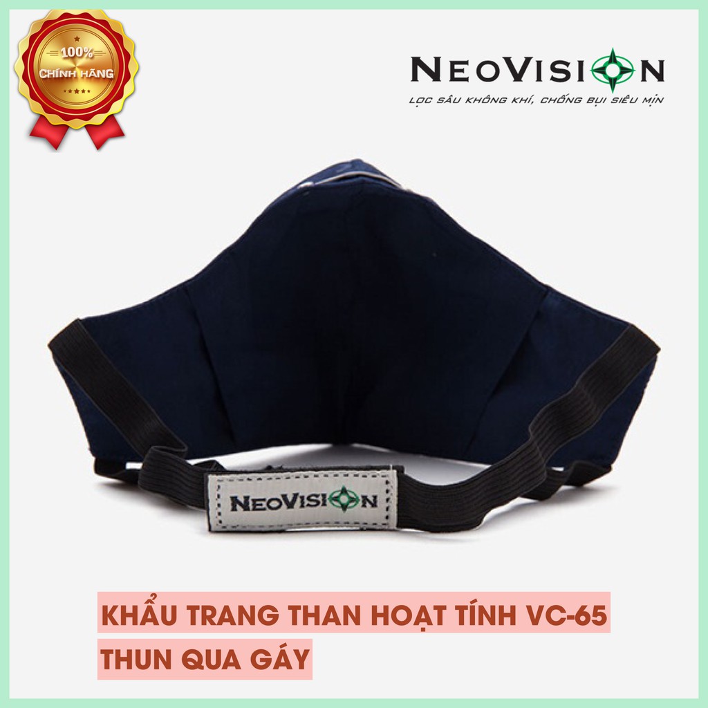 [CHÍNH HÃNG] Khẩu trang Than Hoạt Tính NeoMask VC65 (Thun Quàng Gáy) Xanh đen | BigBuy360 - bigbuy360.vn