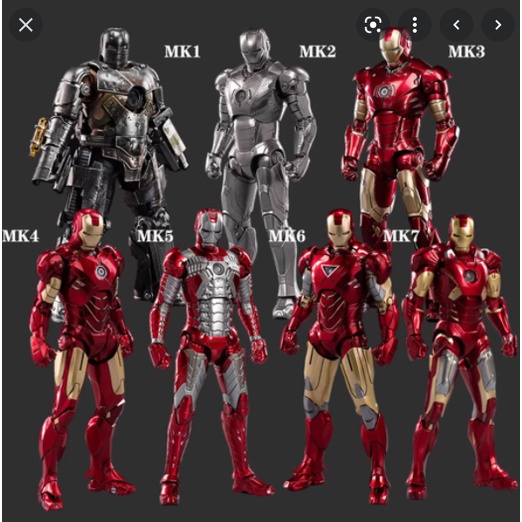 Mô hình Iron man Spider man ZDtoys tổng hợp mk1, mk2 ,mk3, mk4, mk5, mk6, mk7, mk42, mk50, mk85