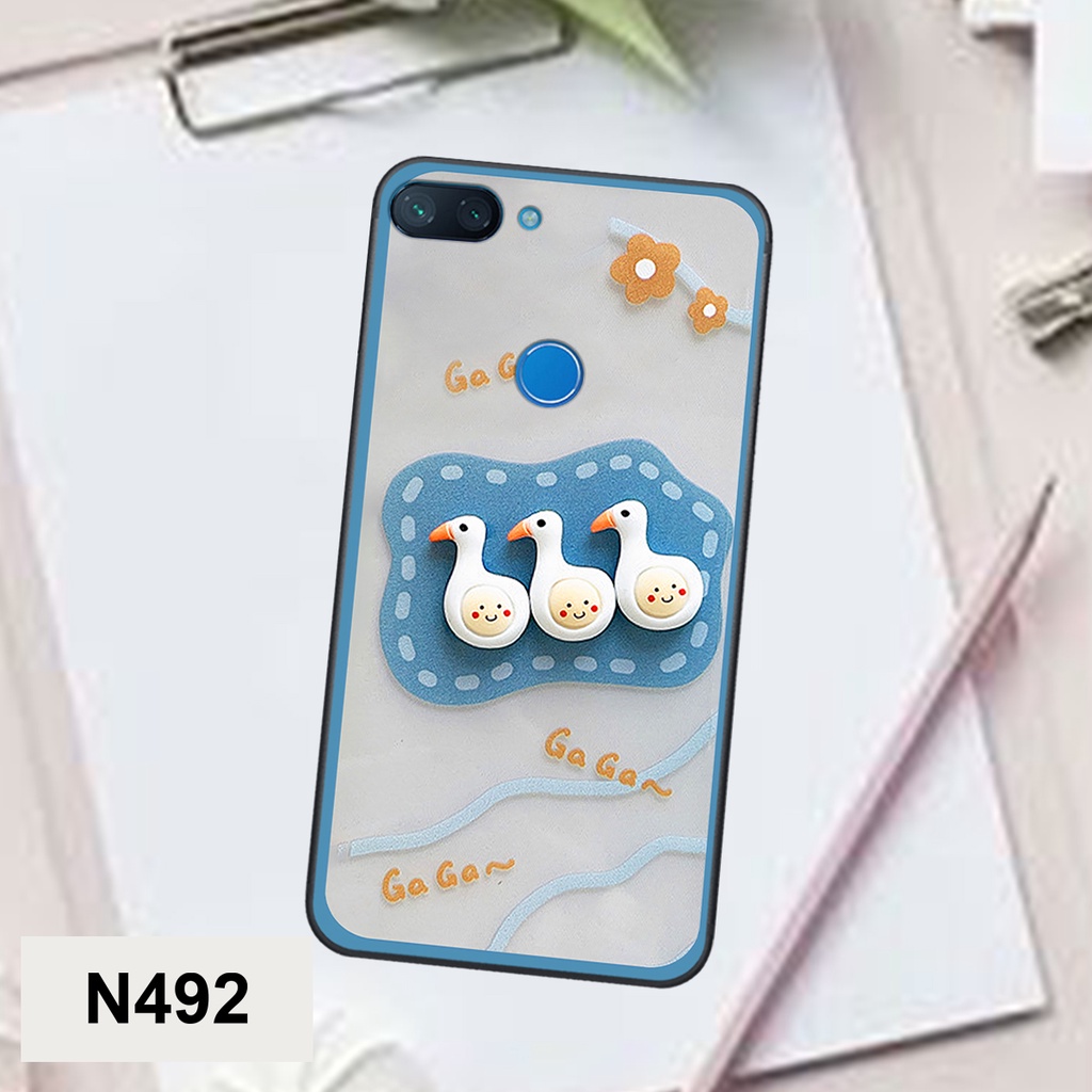 Ốp Xiaomi mi 8 lite bộ hình cute dễ thương gấu thỏ xinh xắn vẽ tay lạ mắt
