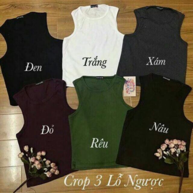 Áo croptop 3 lỗ ngược