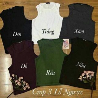 Áo croptop 3 lỗ ngược