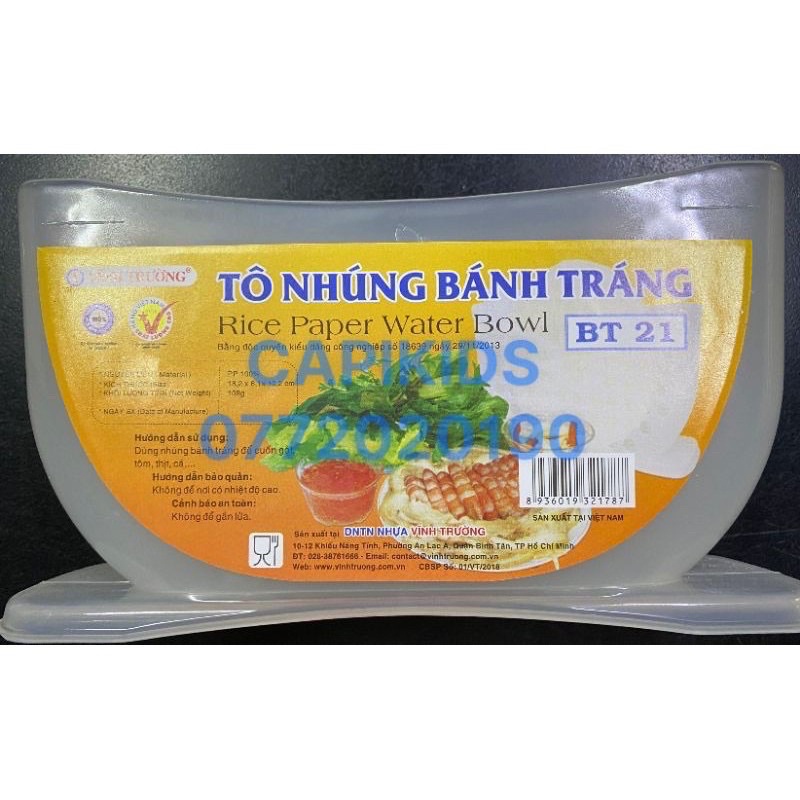 Tô nhúng bánh tráng 2 ngăn - size bánh tráng 16 cm