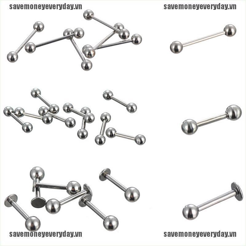 Set 60 / 85 Khuyên Xỏ Bằng Thép Không Gỉ Cá Tính Thời Trang