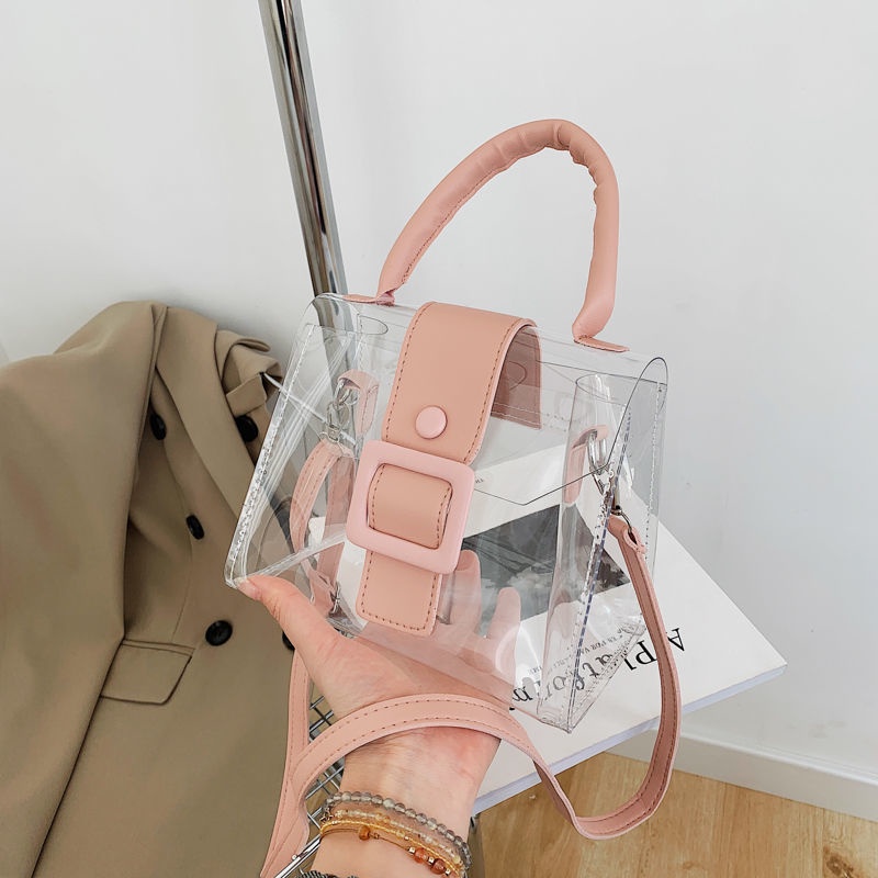 Túi Đeo Chéo Trong Suốt Hình Vuông Nhỏ Phong Cách Nhật Bản Hàn Quốc Thời Trang Xuân Hè 2022
