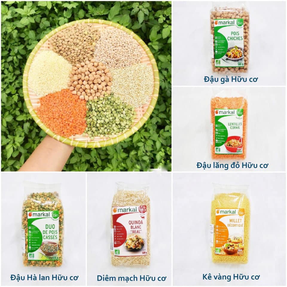 Đậu Hà Lan hữu cơ Markal của Pháp ( xanh và vàng ) 500g có tách lẻ