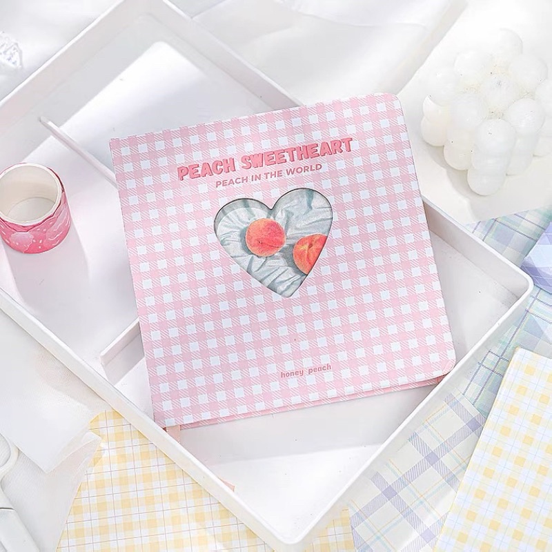Sổ Tay Vuông Sổ Tay Bullet Journal Ruột Caro Bìa Cứng Cutout Hình Trái Tim Xinh Xắn Mẫu Mới 2022