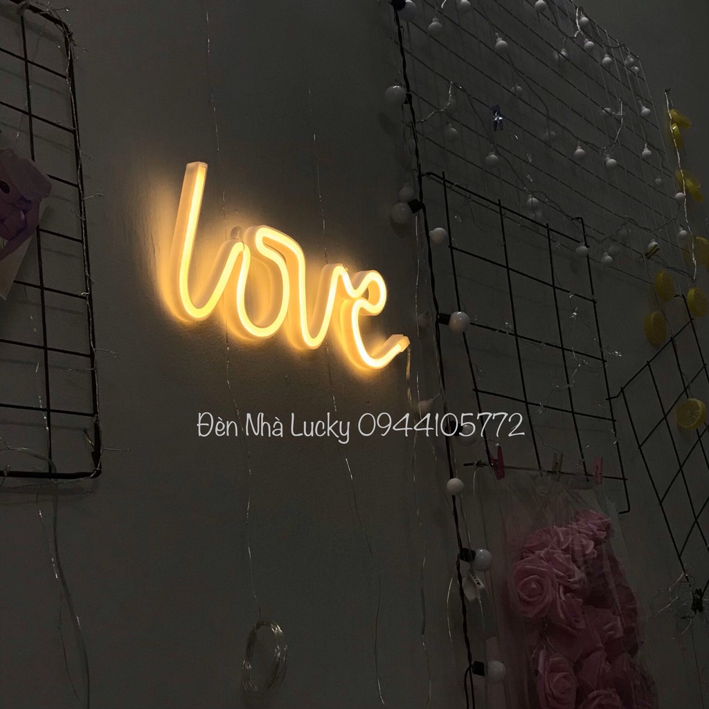 Đèn neon light chữ LOVE vàng ấm ✨✨