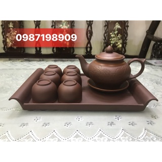 Bộ ấm chén Bát Tràng khay đẹp