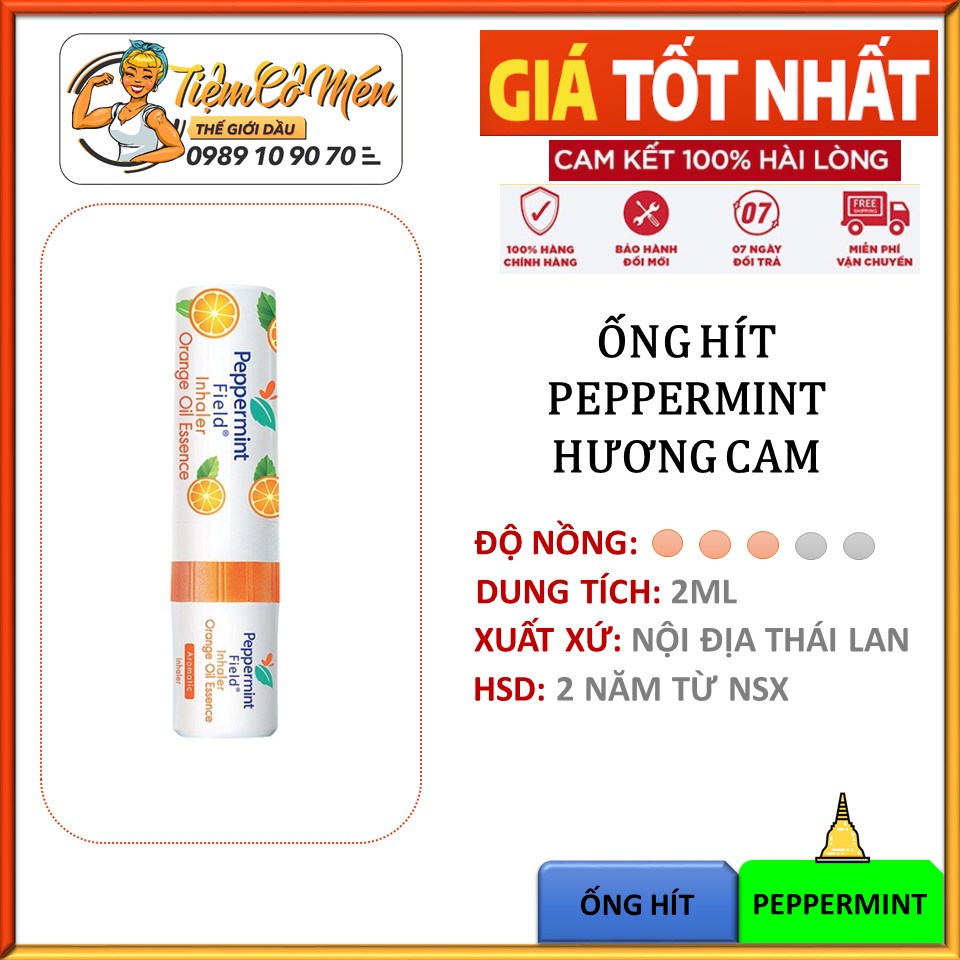 Ống Hít Thông Mũi 2 Đầu PEPPERMINT FIELD Inhaler Orange - Hương Cam Thơm Mát Cực Kỳ Dễ Chịu