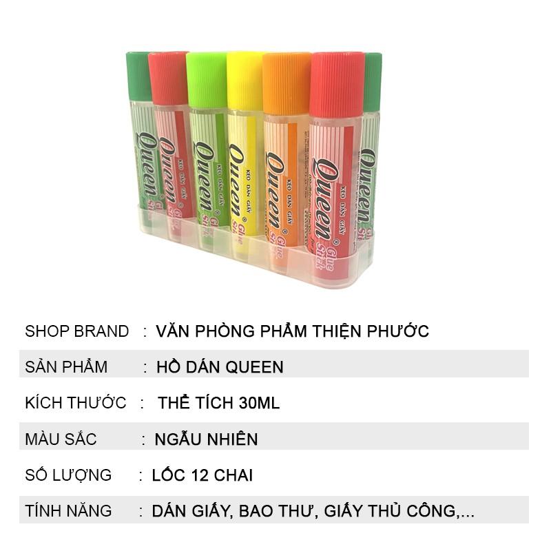 Hồ nước dán giấy Queen 30ml  THIỆN PHƯỚC