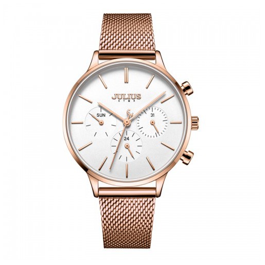 Đồng hồ nữ Julius Star Hàn Quốc JS-005C dây thép (Đồng)