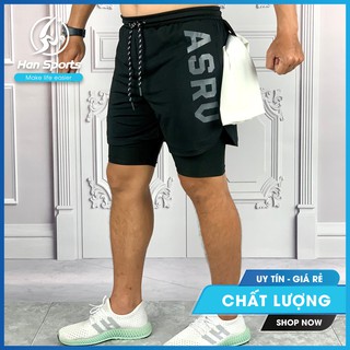 Quần gym nam 2 lớp cao cấp ASRU ngắn