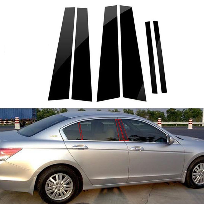 Miếng Dán Cửa Sổ Bằng Nhựa PC Màu Đen Cho Honda Accord 2008-2013