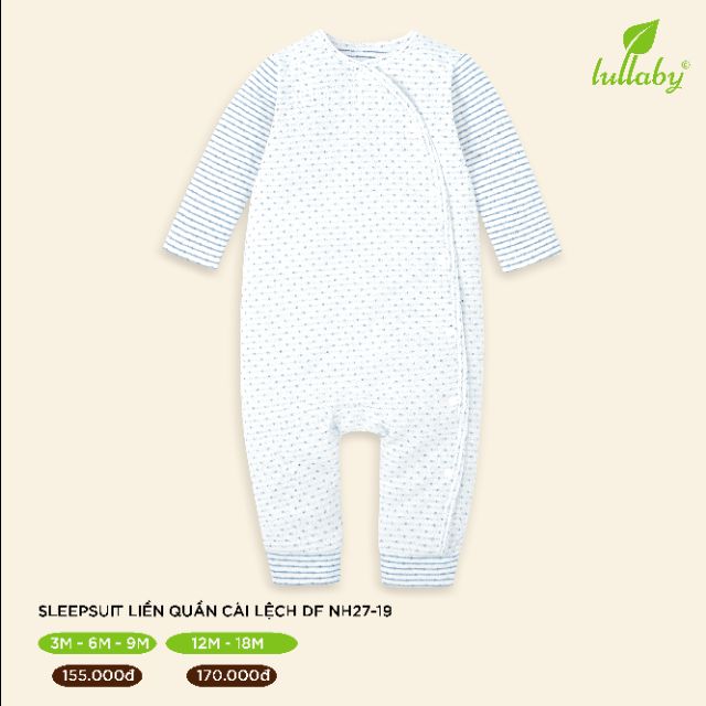 Body, sleepsuit liền quần cài lệch bé trai, bé gái Lullaby