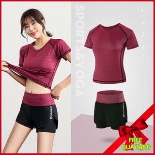 Quần áo tập gym nữ ✪ Louro SE25, bộ đồ tập gym nữ ngắn thoáng mát, quần tập gym nữ 2 lớp, áo co giãn tốt