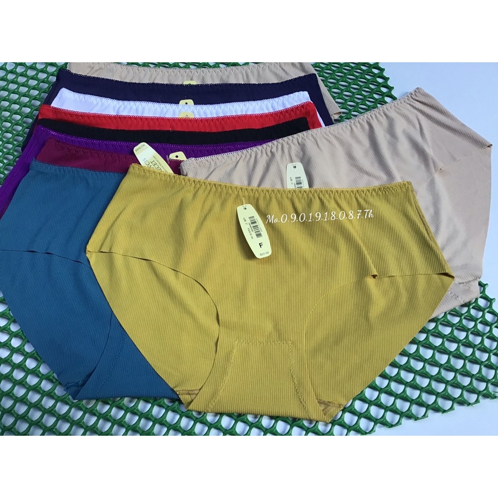 Combo 10 quần lót su gân tăm không viền mông cạp cao form đại 55 đến 70kg đường may chắc chắn nhiều màu MHA5005