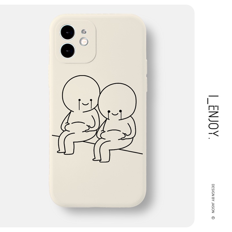 Ốp lưng GUMAN mềm viền vuông cặp đôi dễ thương đẹp cho iPhone 13 12 11 Pro Max SE 2020 X XR XS ip 8 7 6 6S Plus kute B8 | BigBuy360 - bigbuy360.vn