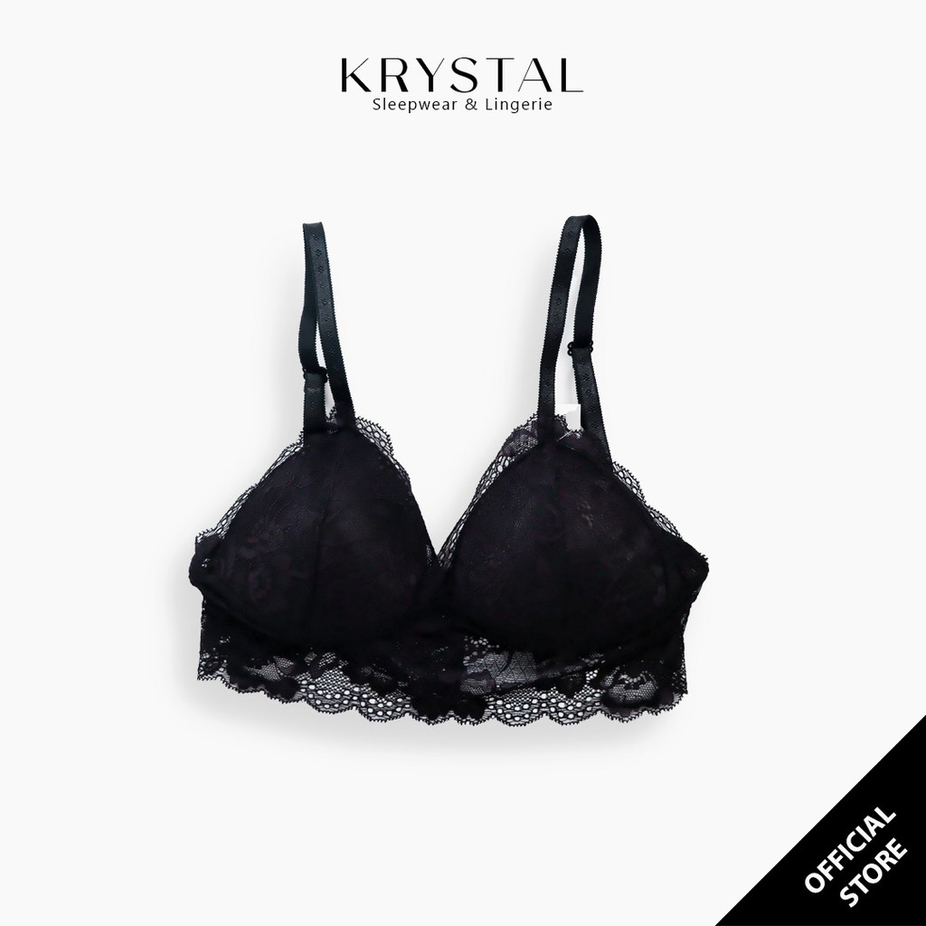 Áo lót ren không gọng mút vừa nâng ngực màu đen sexy gợi cảm KRYSTAL Bra Cord KB05-A | BigBuy360 - bigbuy360.vn