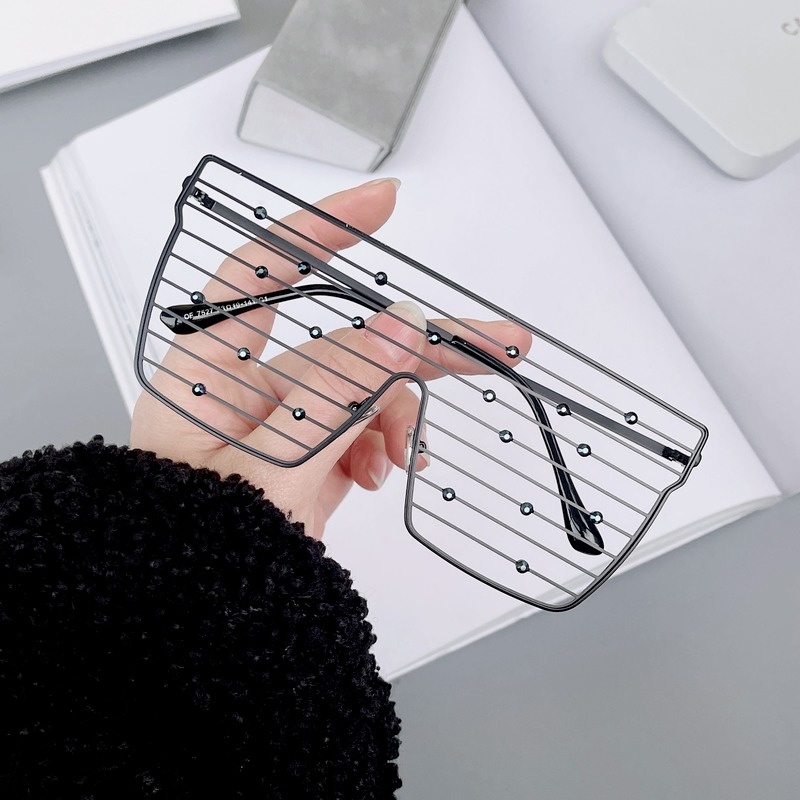 Mắt Kính Gọng Kim Loại Đính Đá Thời Trang Hàn Quốc