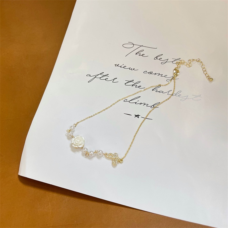 Vòng Cổ Choker Ngọc Trai Thắt Nơ Phong Cách Cổ Điển