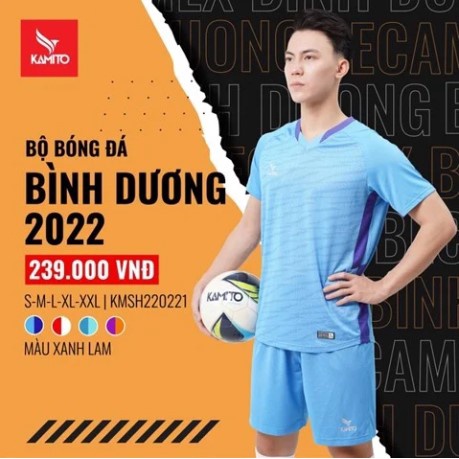 Bộ quần áo bóng đá KAMITO Bình Dương - Xanh ngọc