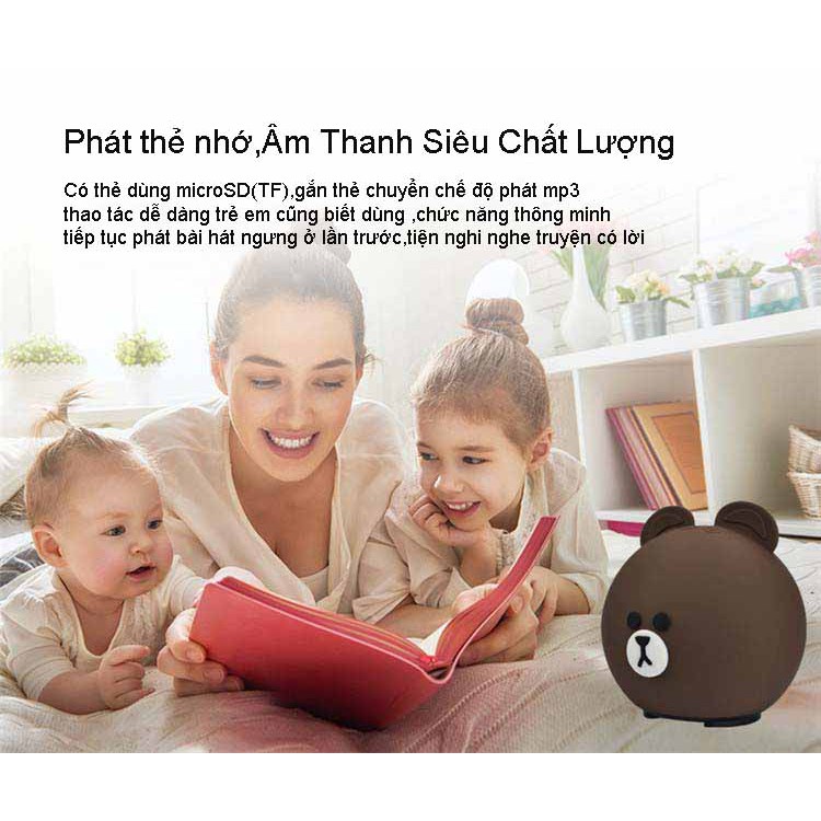 Loa bluetooth Hoạt hình gấu dễ thương, âm thanh lớn, nhỏ gọn dễ cầm theo, âm thanh bass trung