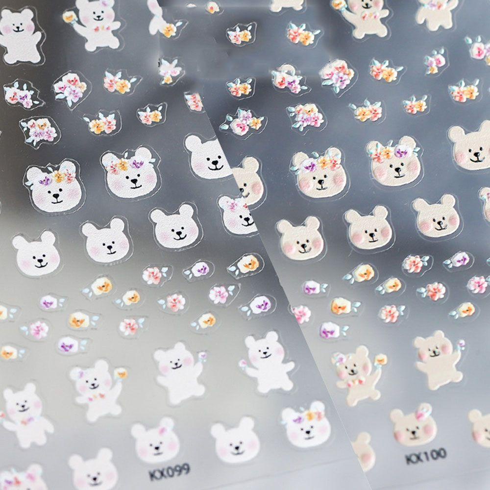 Miếng Dán Trang Trí Móng Tay Hình Gấu JARRED Bear 5D