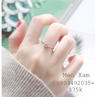 Nhẫn titan hoa mai bé