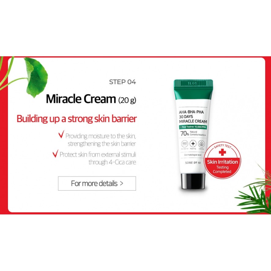 [Set 4 Items] Bộ Dưỡng Hỗ Trợ Giảm Mụn &quot;Thần Kỳ&quot; Trong 30 Ngày Some By Mi Miracle AC SOS Kit