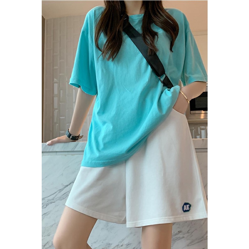 Quần short ZHELIHANGFEI dây rút vải cotton thời trang thể thao cho nữ oversize