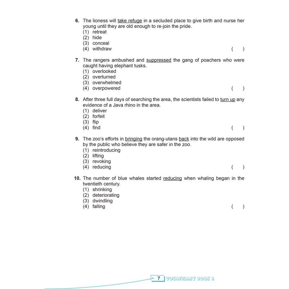 Sách - Bài Tập Từ Vựng Tiếng Anh Cơ Bản Dành Cho Học Sinh (Basic Vocabulary) - Tập 6