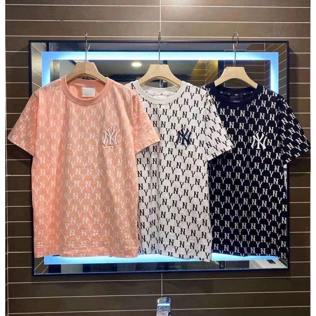 Áo thun NY monogram 100% cotton co giãn 4 chiều nam và nữ Genz Trendy