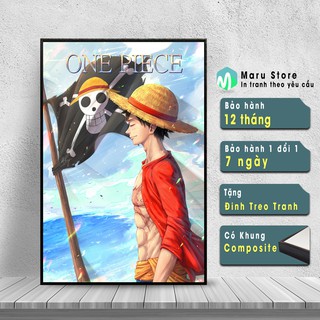Tranh Luffy Phiêu Lưu Trên Biển, Chất Liệu Canvas, Phong Cách Hiện Đại