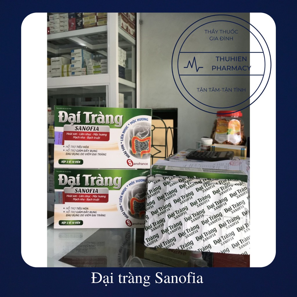 Đại tràng Sanofia hỗ trợ tiêu hoá, giảm đầy bụng, đau bụng do viêm đại tràng (Hộp 30 viên)