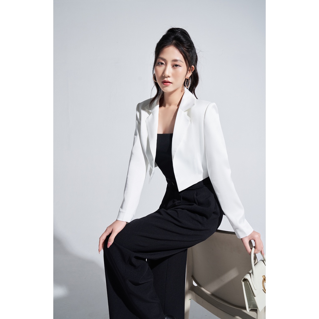 Áo blazer nữ trắng tay dài croptop LADY ME by Eva de Eva 21AKGO007T